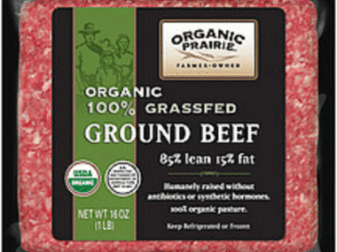 Organic Prairie Ground Beef 85 / 15 Lean 100% Gras